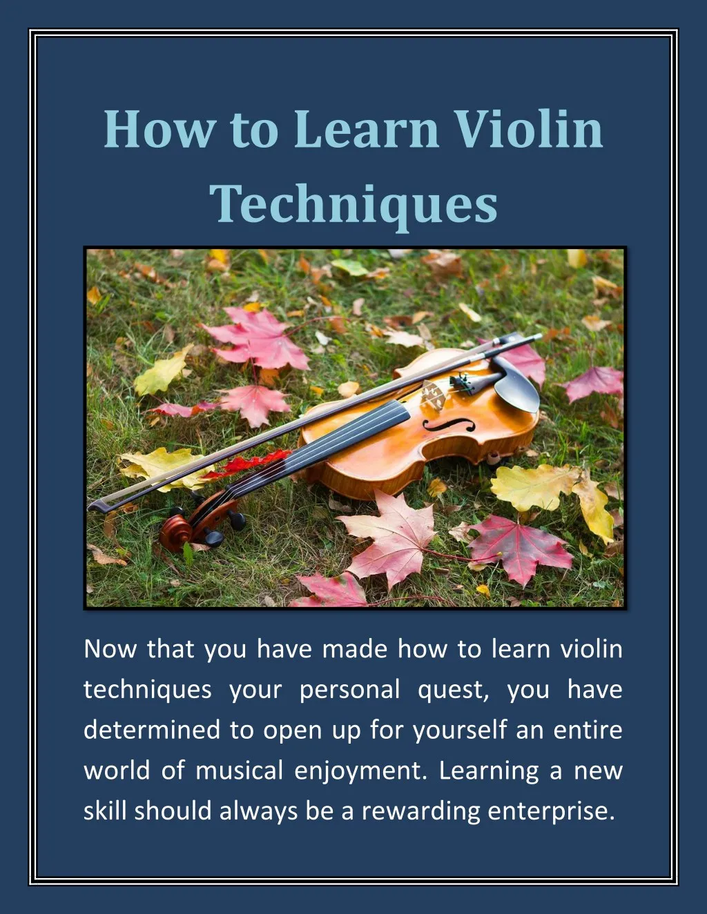 PPT - How to Learn Violin Techniques PowerPoint Presentation, free ...