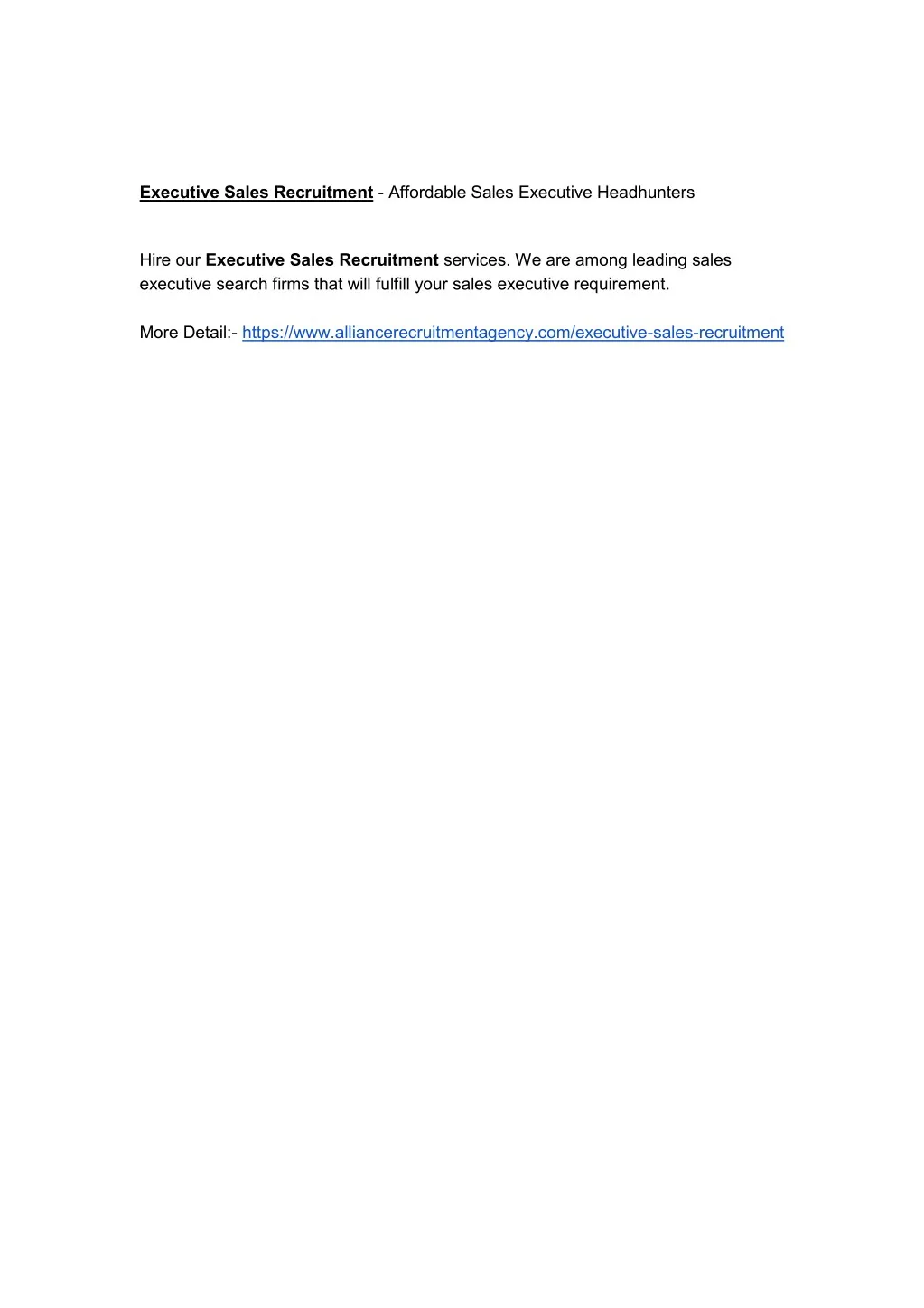 executive sales recruitment affordable sales n.