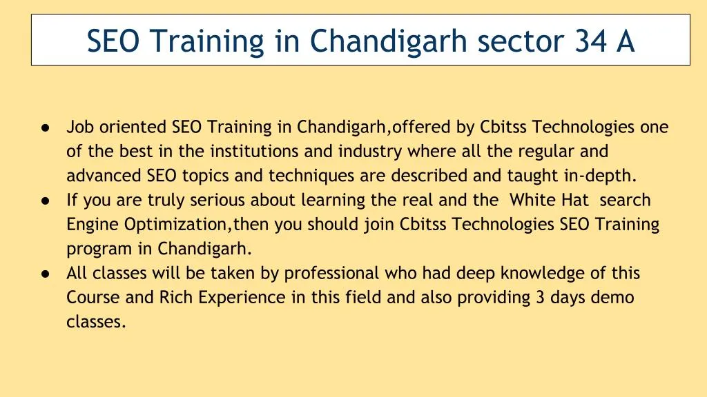 seo training in chandigarh sector 34 a n.