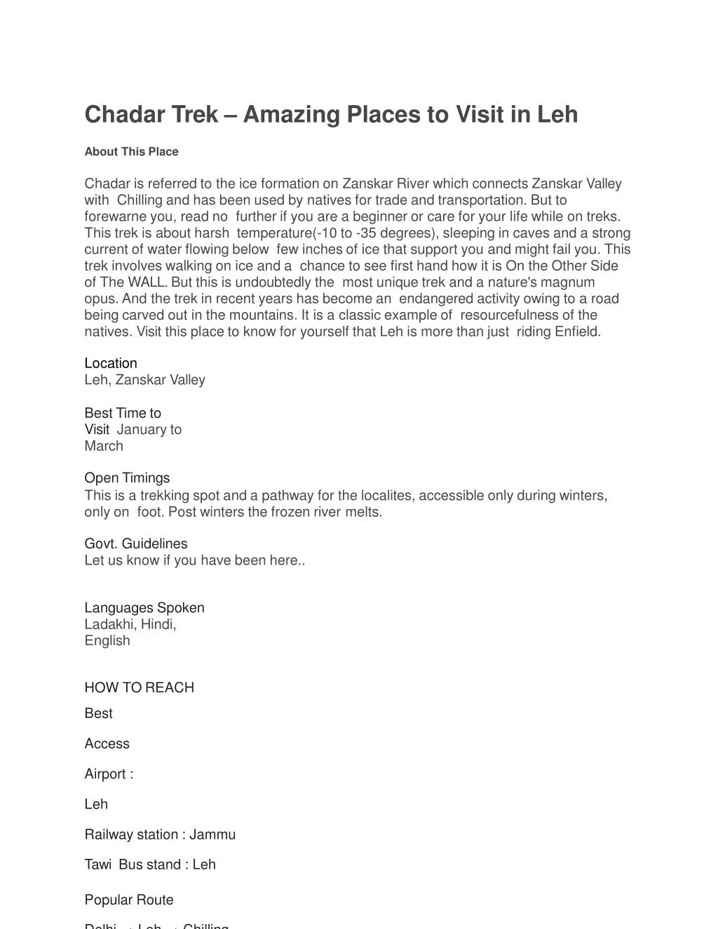 chadar trek amazing places to visit in leh about n.