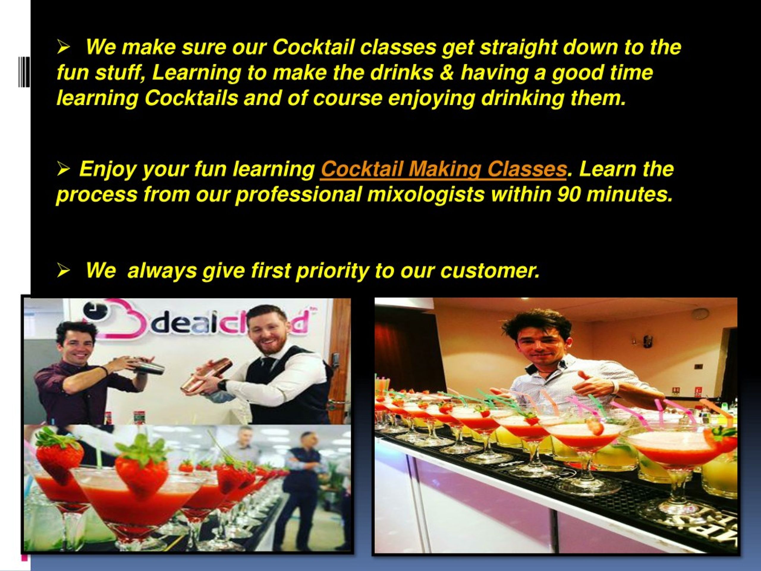 Learn Cocktail Making at Our Classes