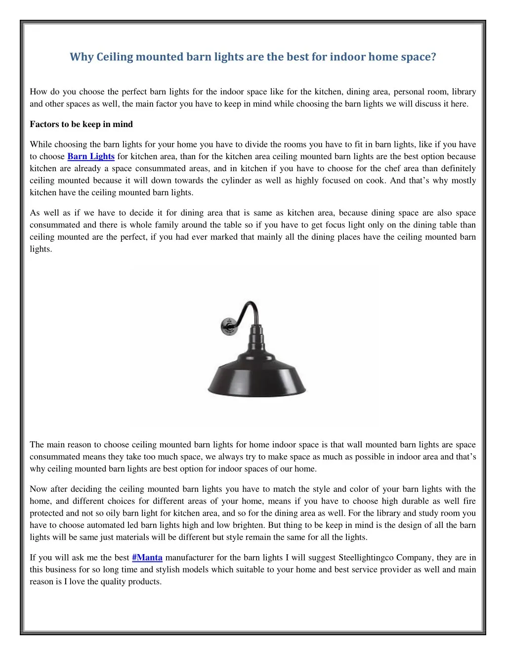 Ppt Why Wall Mounted Barn Lights Are The Best For Outdoor Space