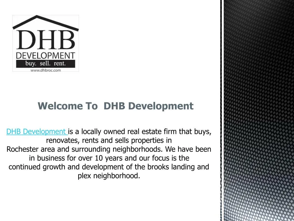 welcome to dhb development n.