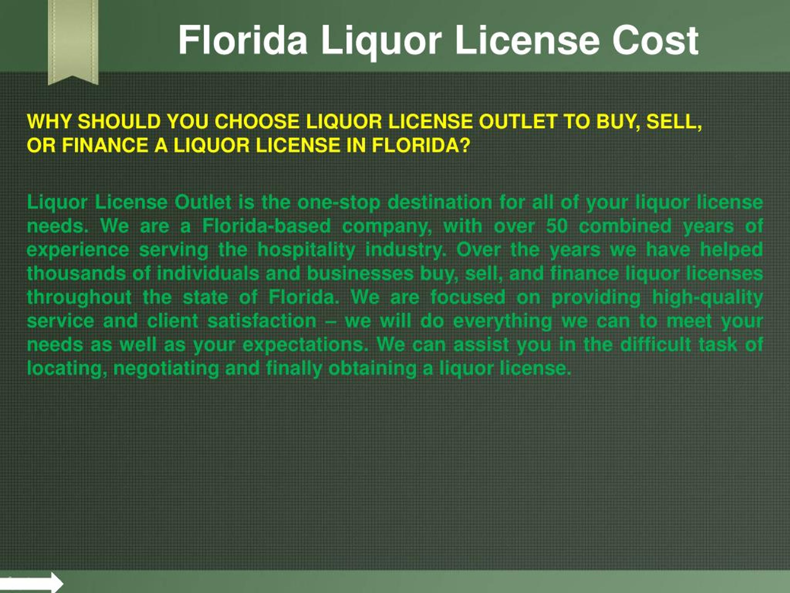 PPT Florida Liquor License Cost PowerPoint Presentation, free