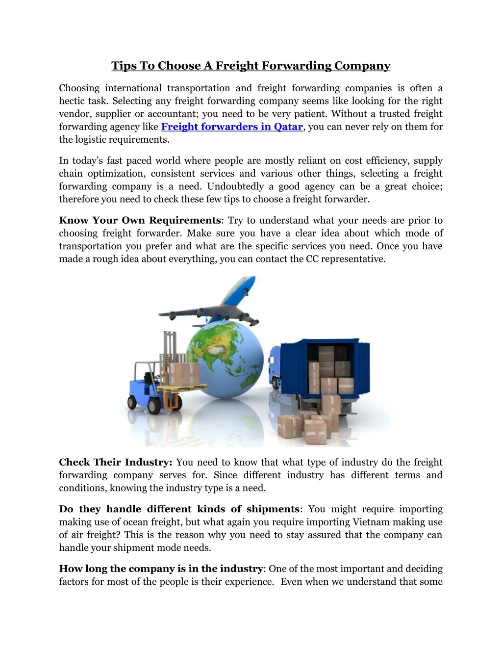 Ppt Tips To Choose A Freight Forwarding Company Powerpoint