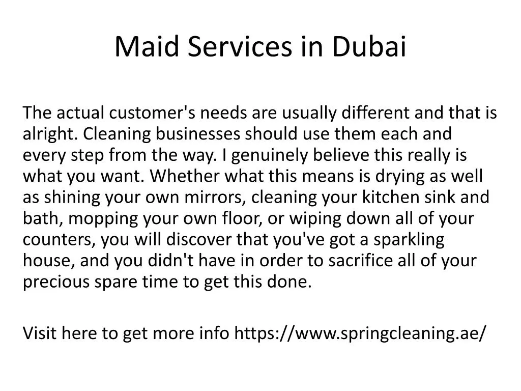 maid services in dubai n.