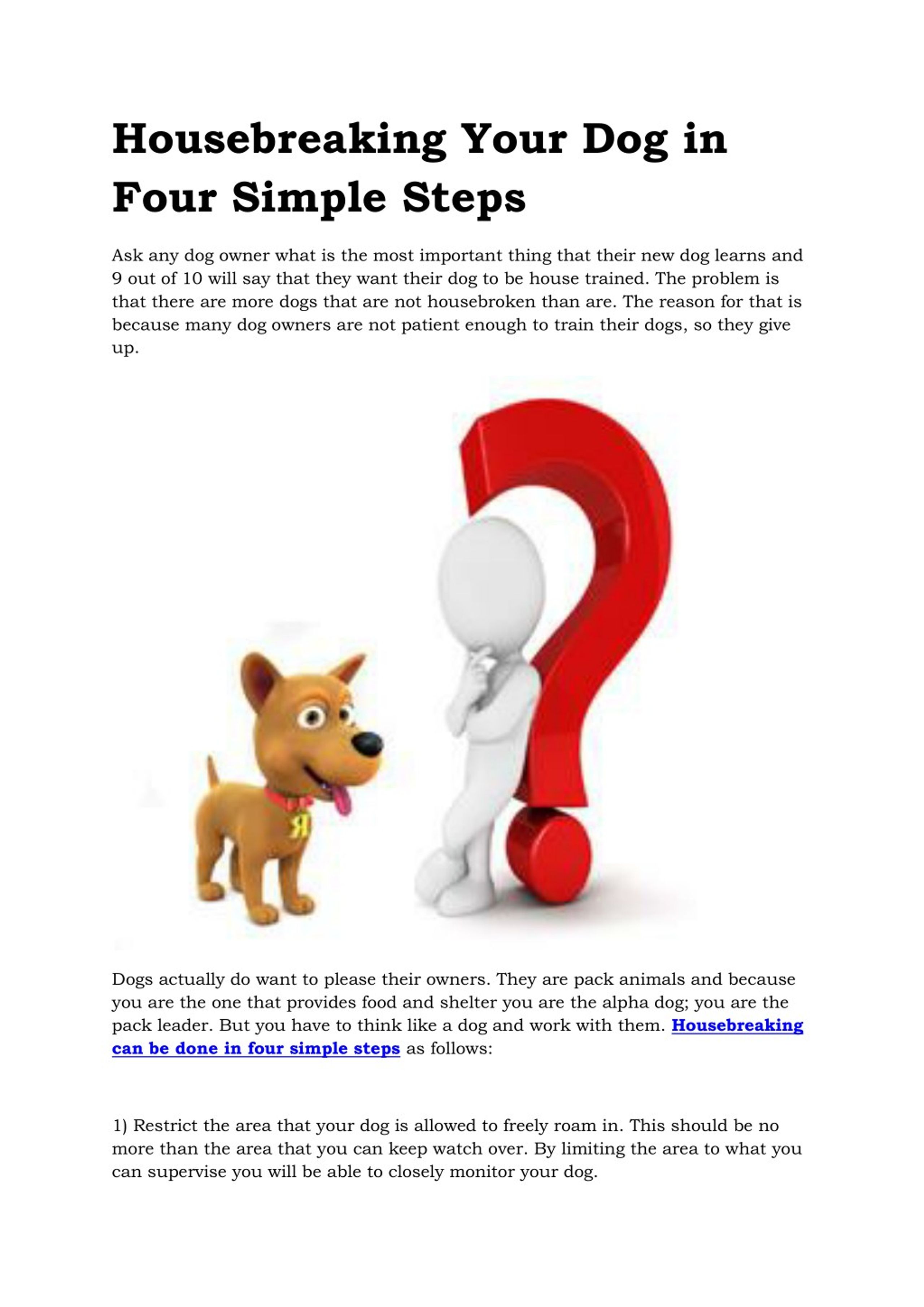 dog training housebreaking in 3 simple steps