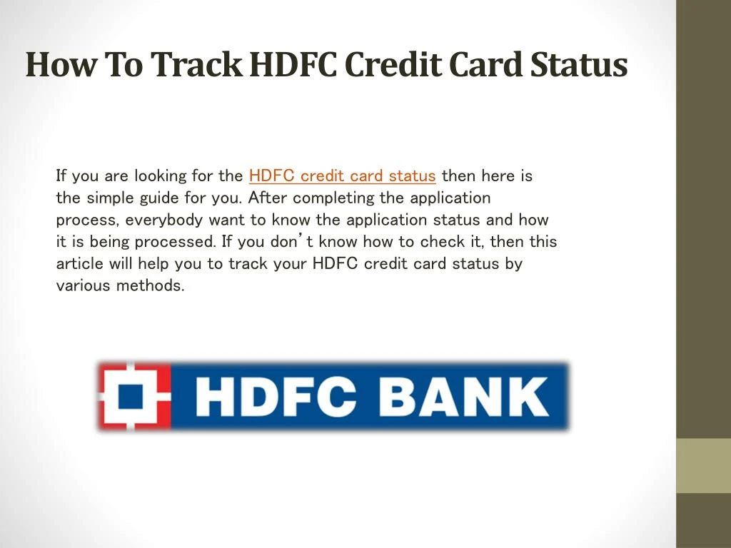 How To Check Credit Card Status Hdfc - Card.DealsReview.CO How To Check Credit Card Status Hdfc - Card.DealsReview.CO