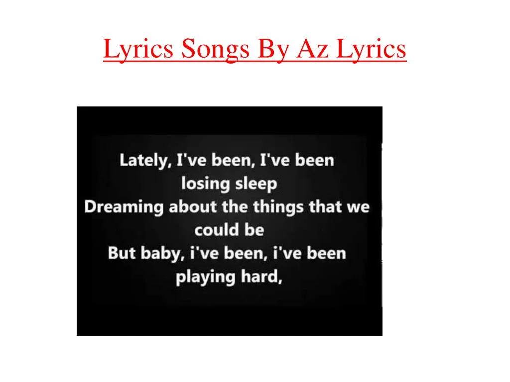 PPT - Lyrics Songs By Az Lyrics PowerPoint Presentation, Free Download ...