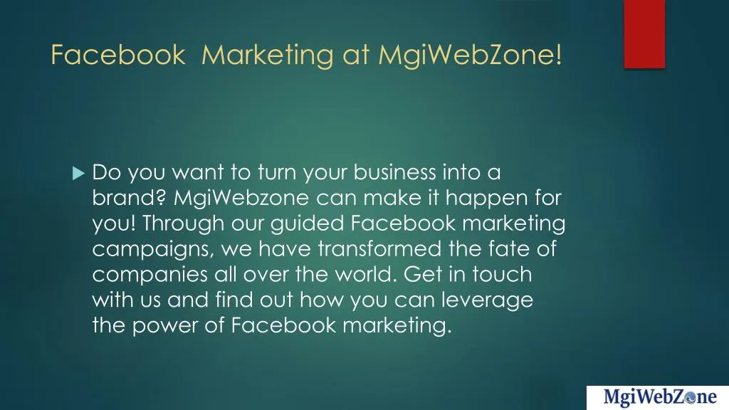 facebook marketing at mgiwebzone n.
