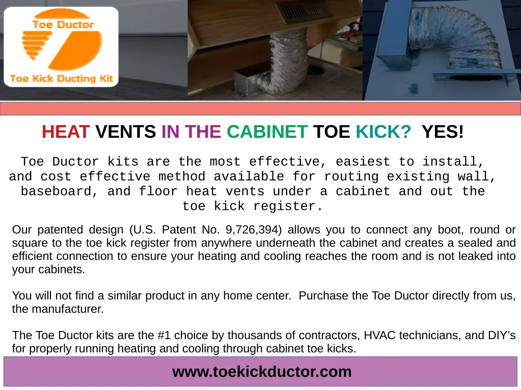 Wall Vent Under Cabinet Toe Kick Ducting Kit Toe Ductor Kitchen
