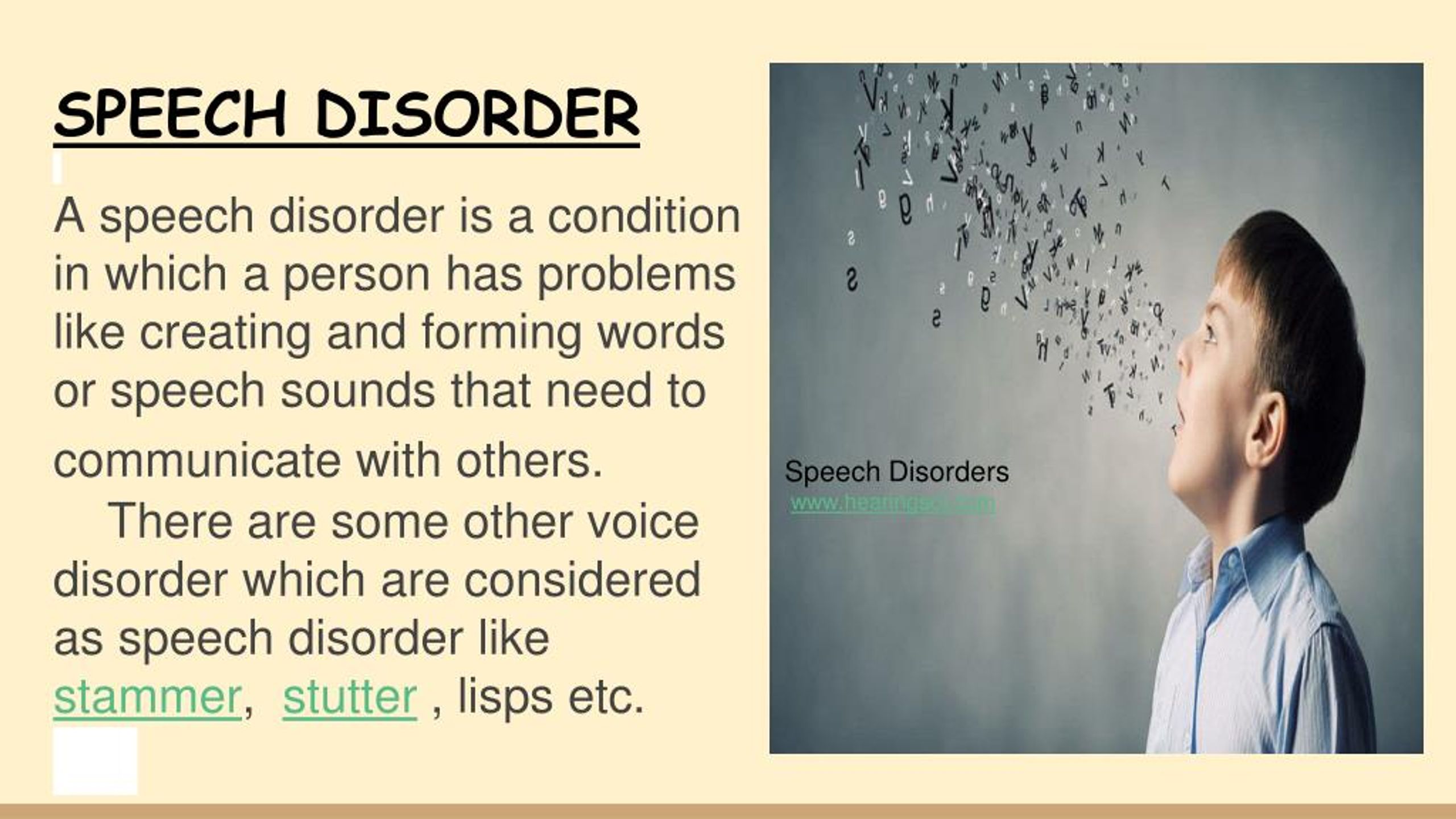 different words for speech disorder