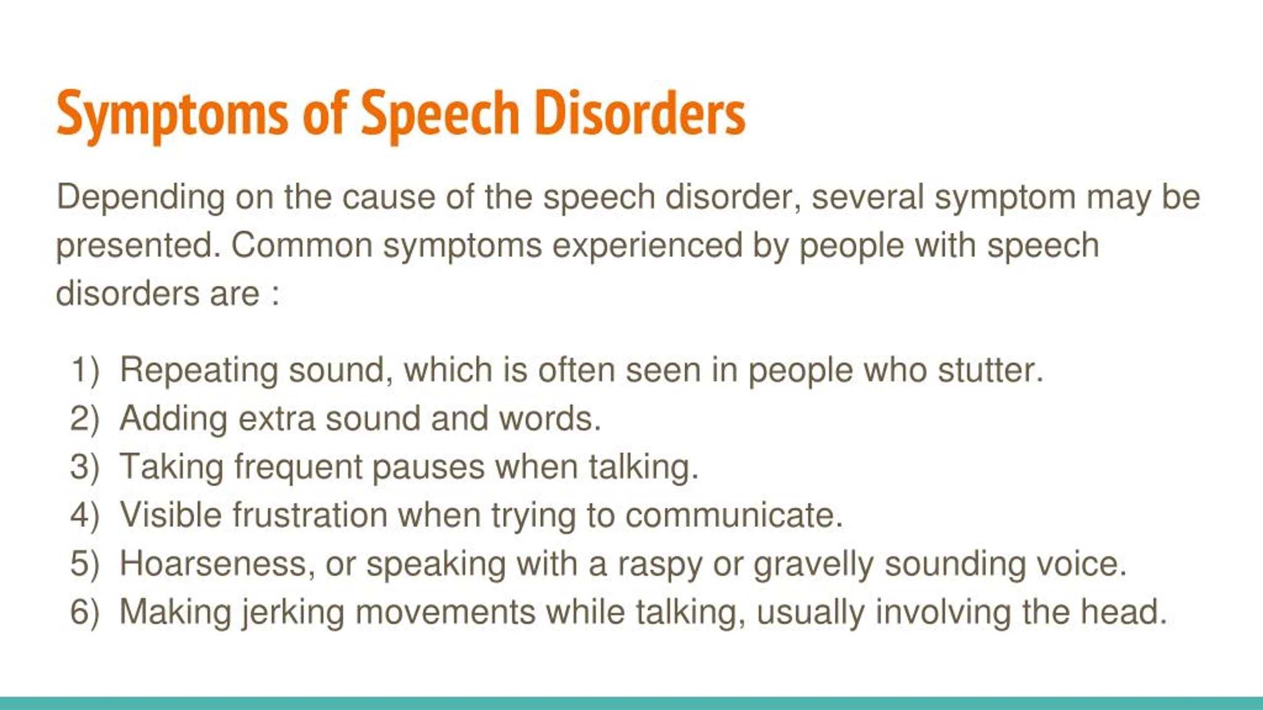 speech disorder definition quizlet