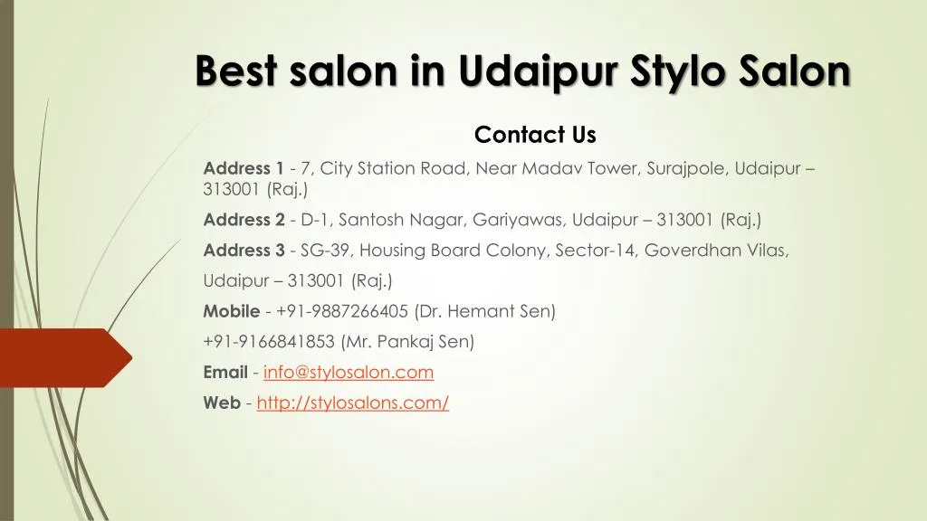 best salon in udaipur stylo salon n.
