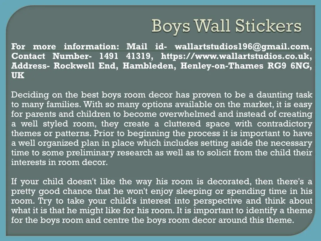 boys wall stickers n.