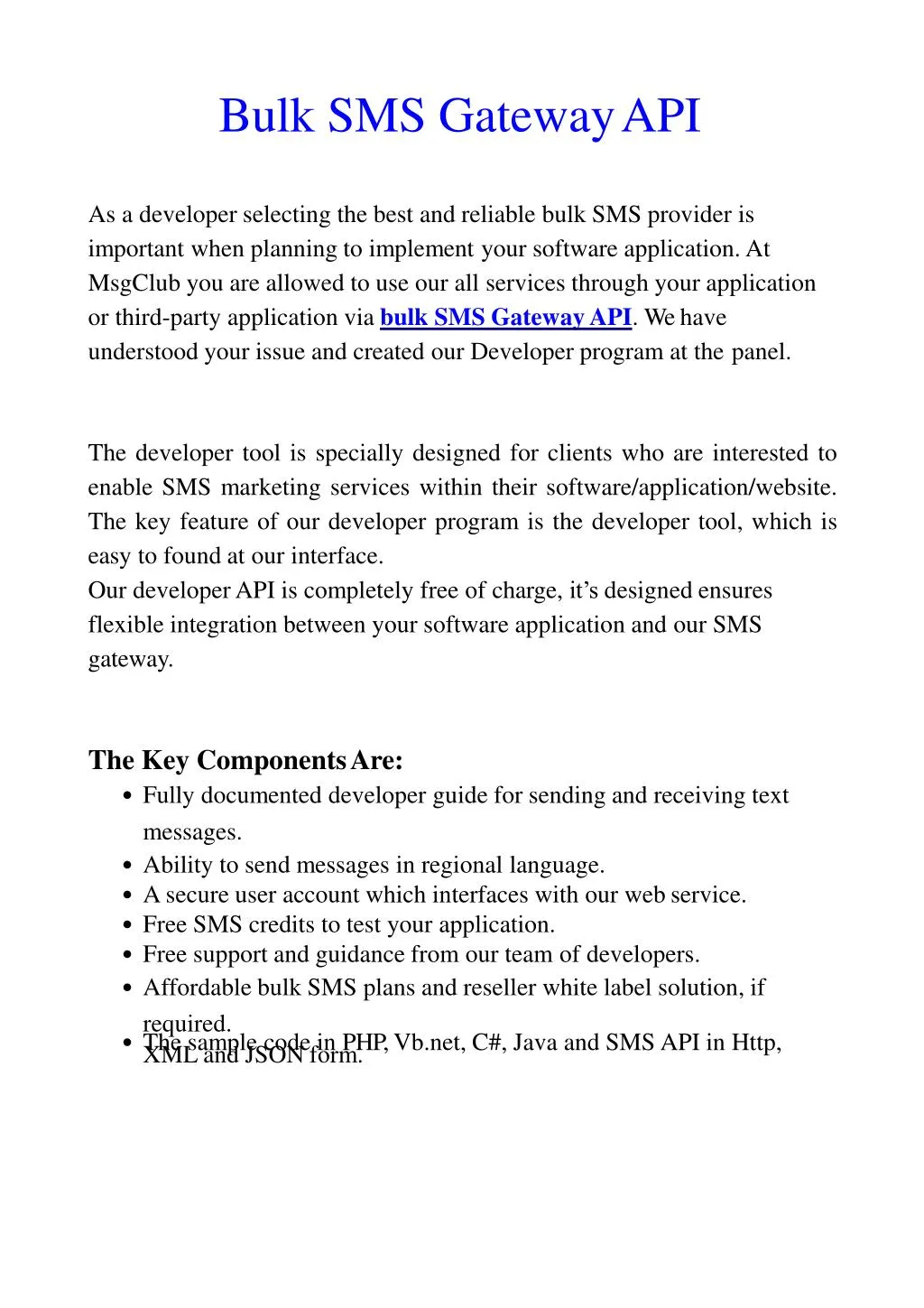 bulk sms gateway api n.