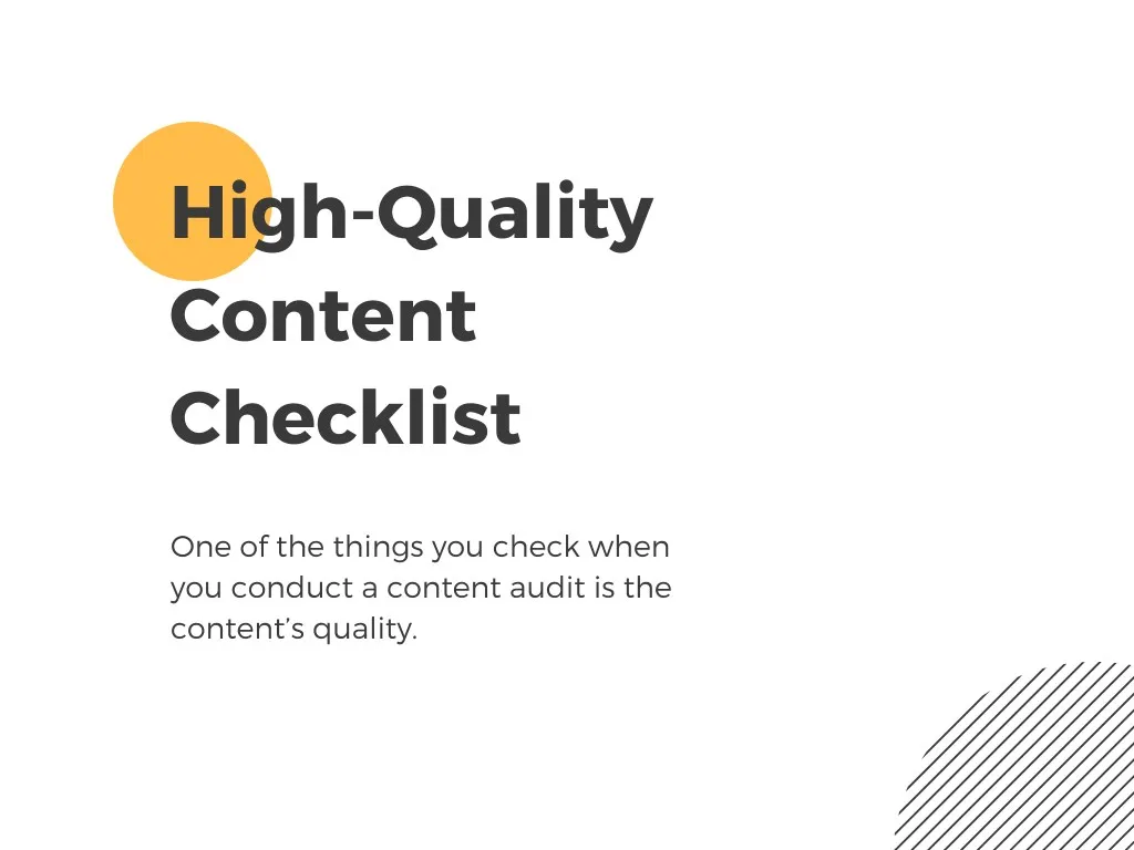 high quality content checklist n.