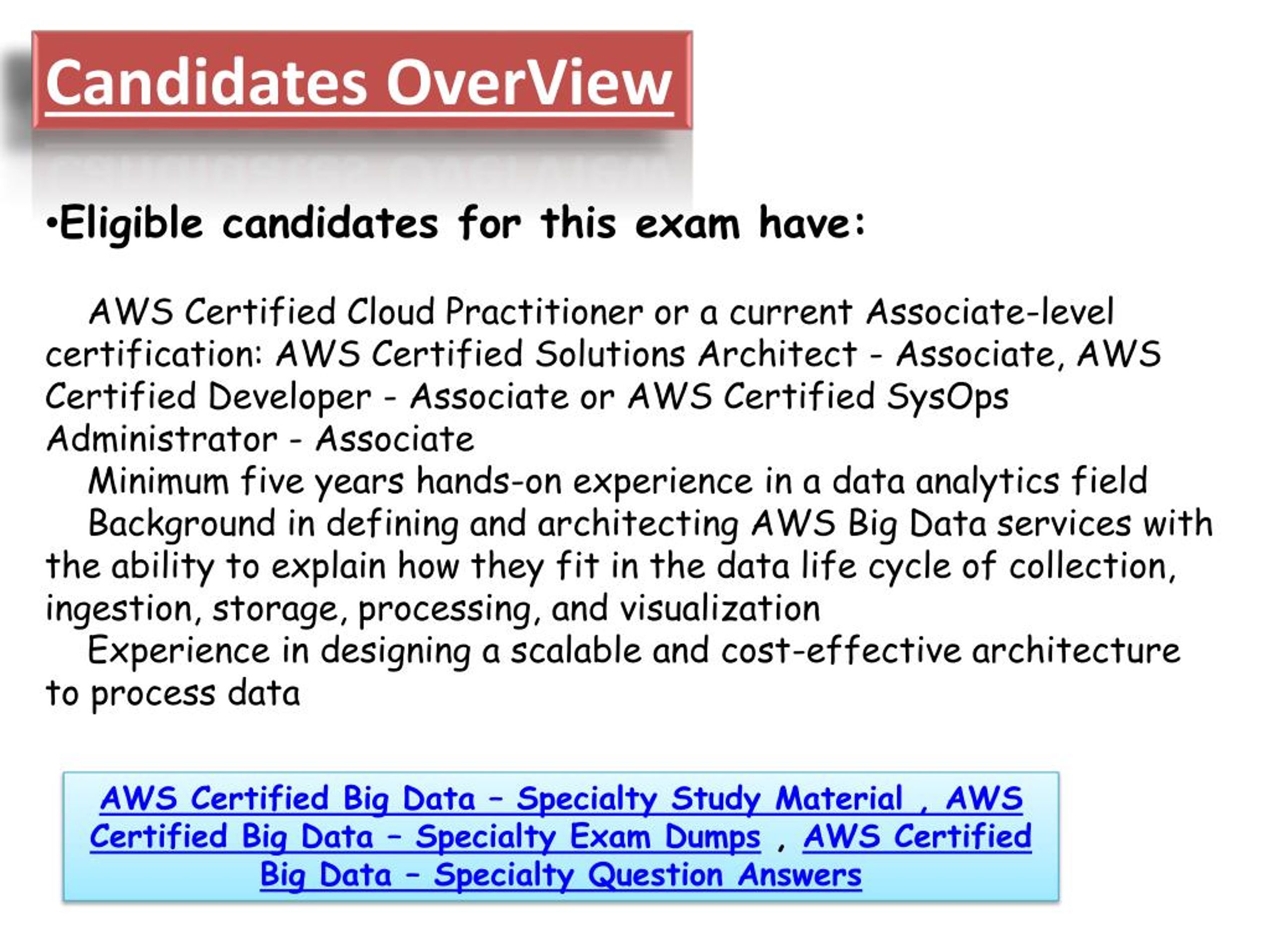 Exam AWS-Certified-Data-Analytics-Specialty Question