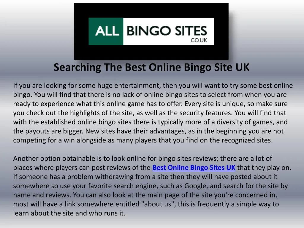 searching the best online bingo site uk n.