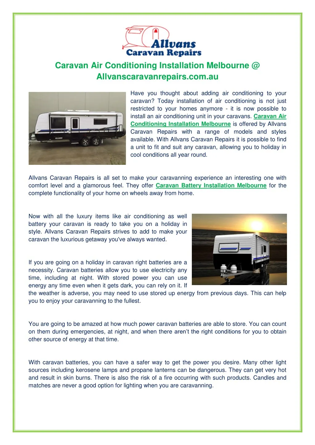 PPT Caravan Air Conditioning Installation Melbourne PowerPoint