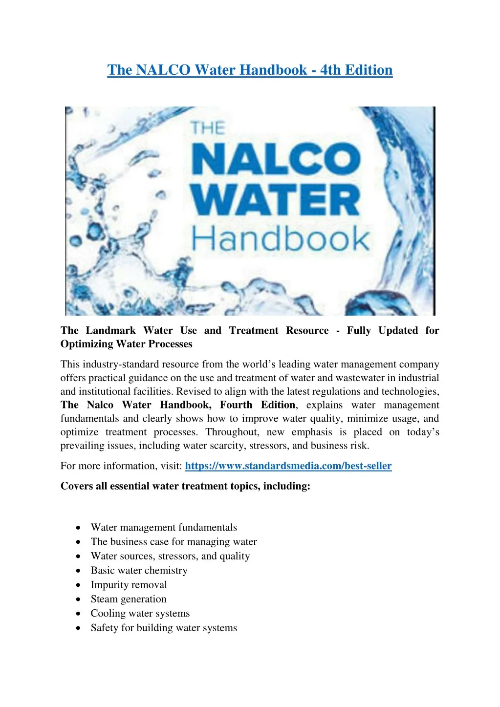 PPT The NALCO Water Handbook 4th Edition PowerPoint Presentation