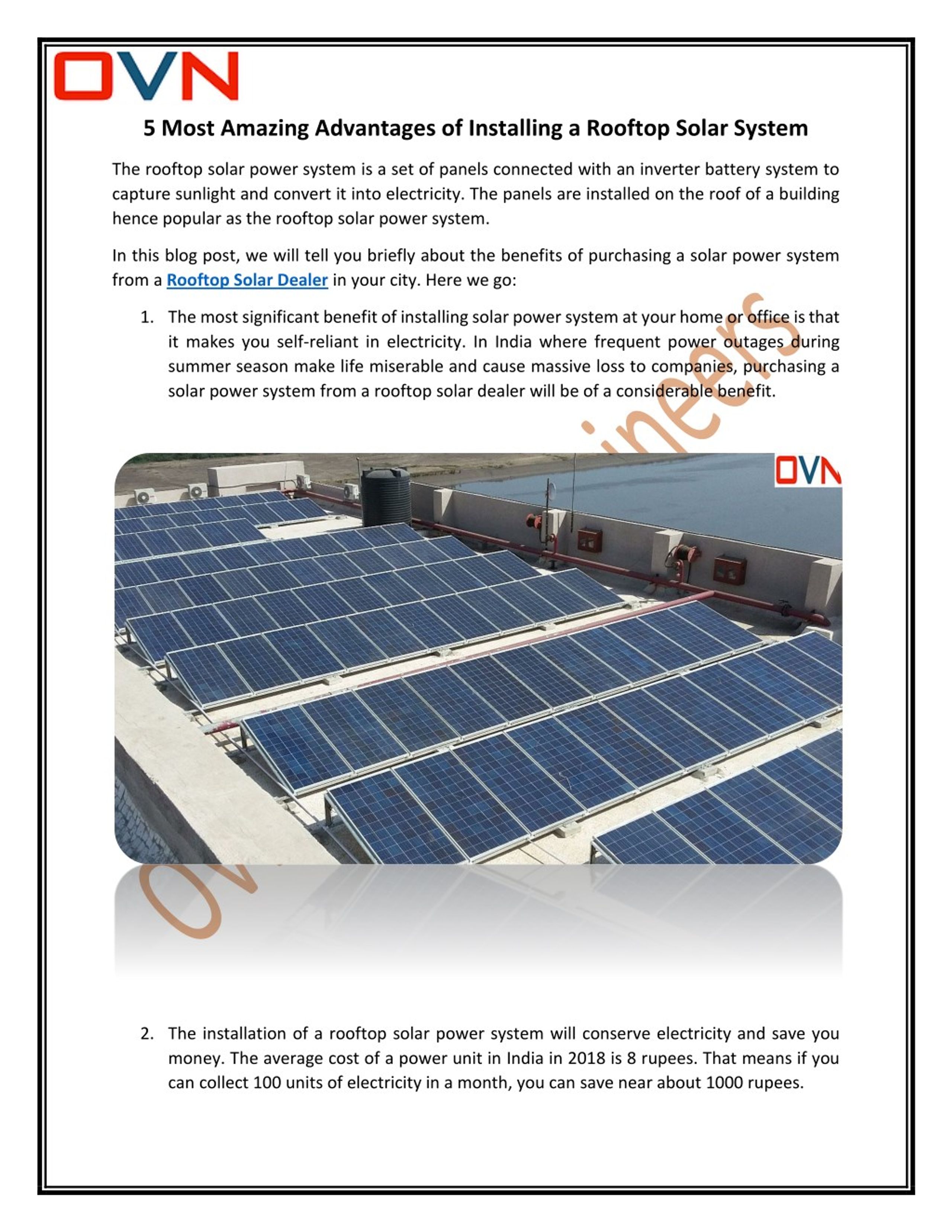 Ppt Rooftop Solar Dealer With Ovn Trading Powerpoint