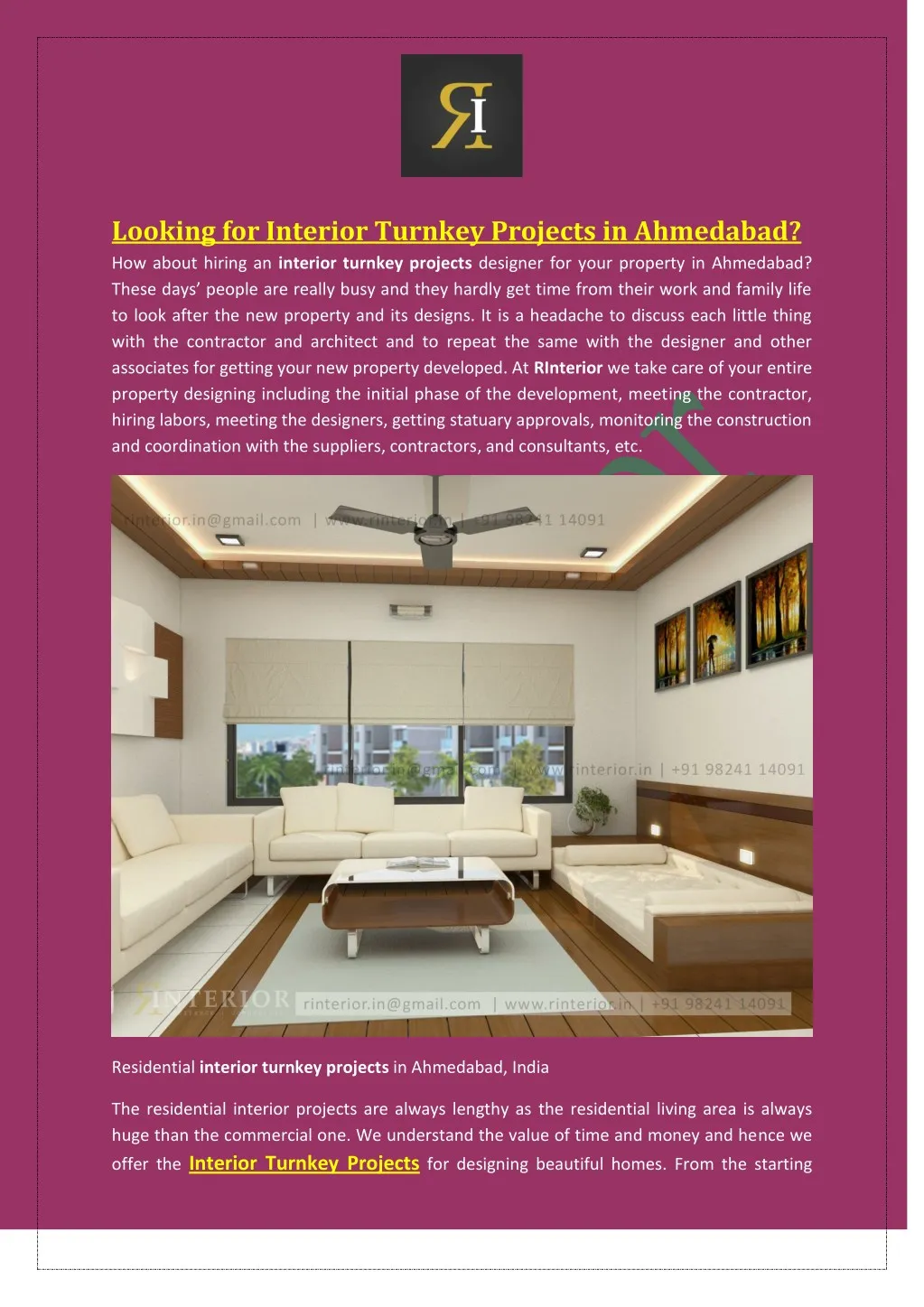 Ppt Looking For Interior Turnkey Projects In Ahmedabad