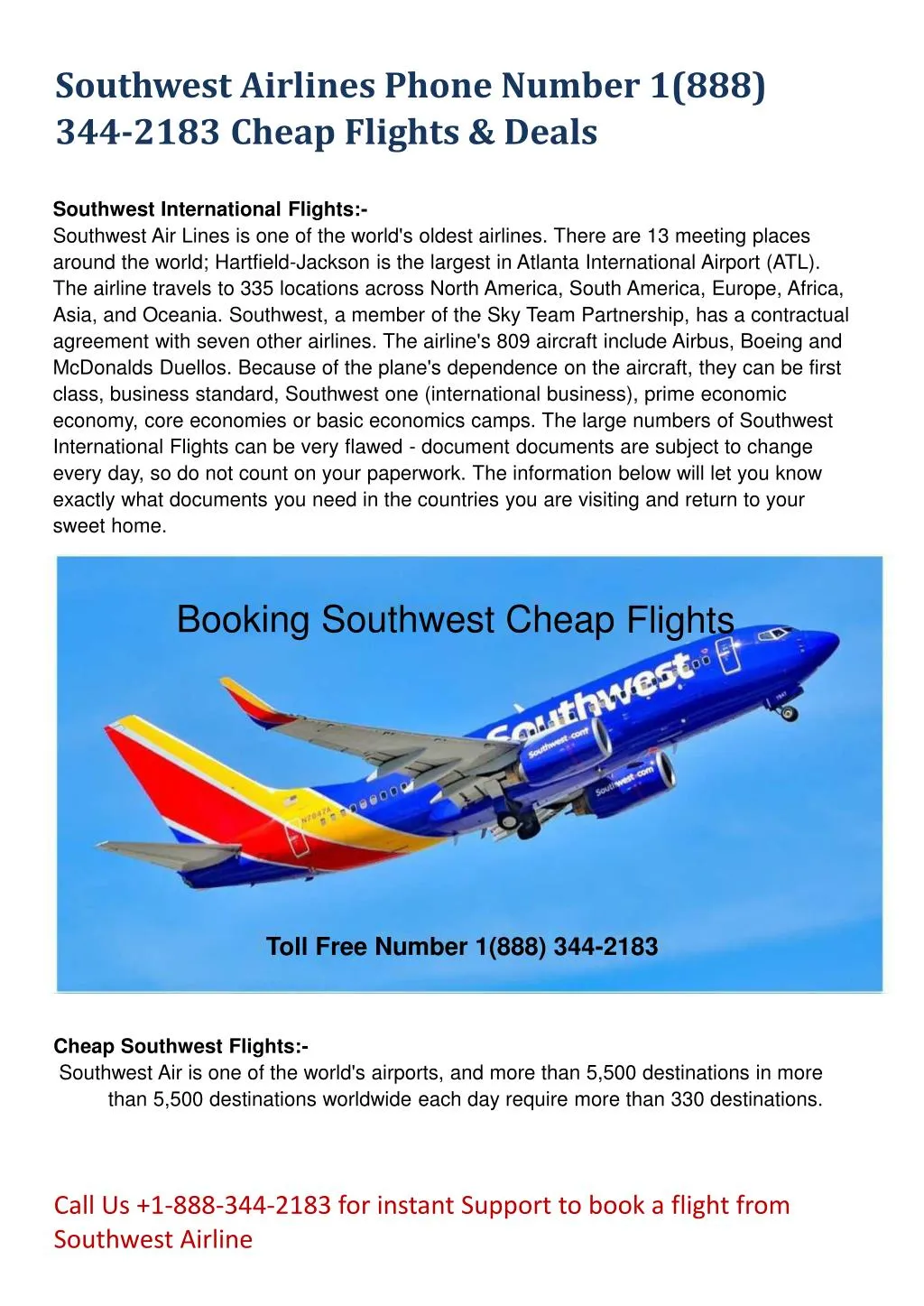 southwest airlines special deals