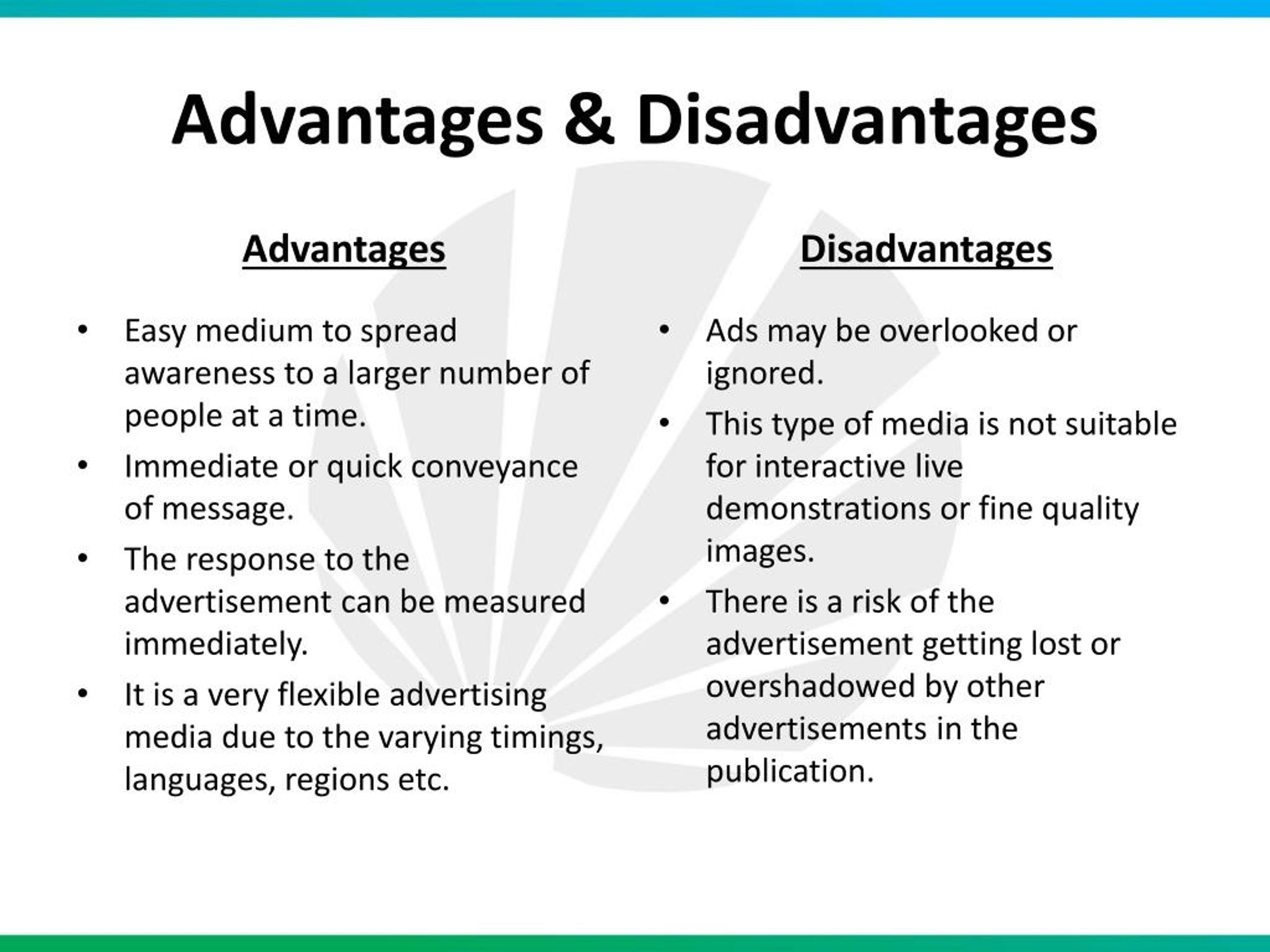 advantages and disadvantages of advertising agencies