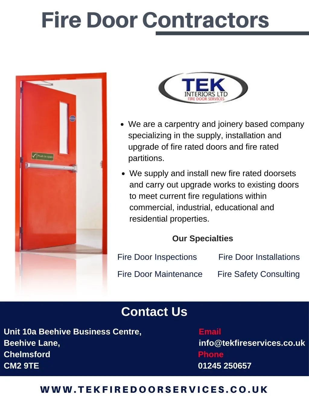 Ppt Tek Interiors Ltd Fire Door Contractors In Essex