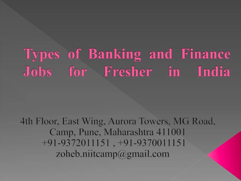 PPT - Types Of Banking & Finance Jobs For Fresher In India PowerPoint ...