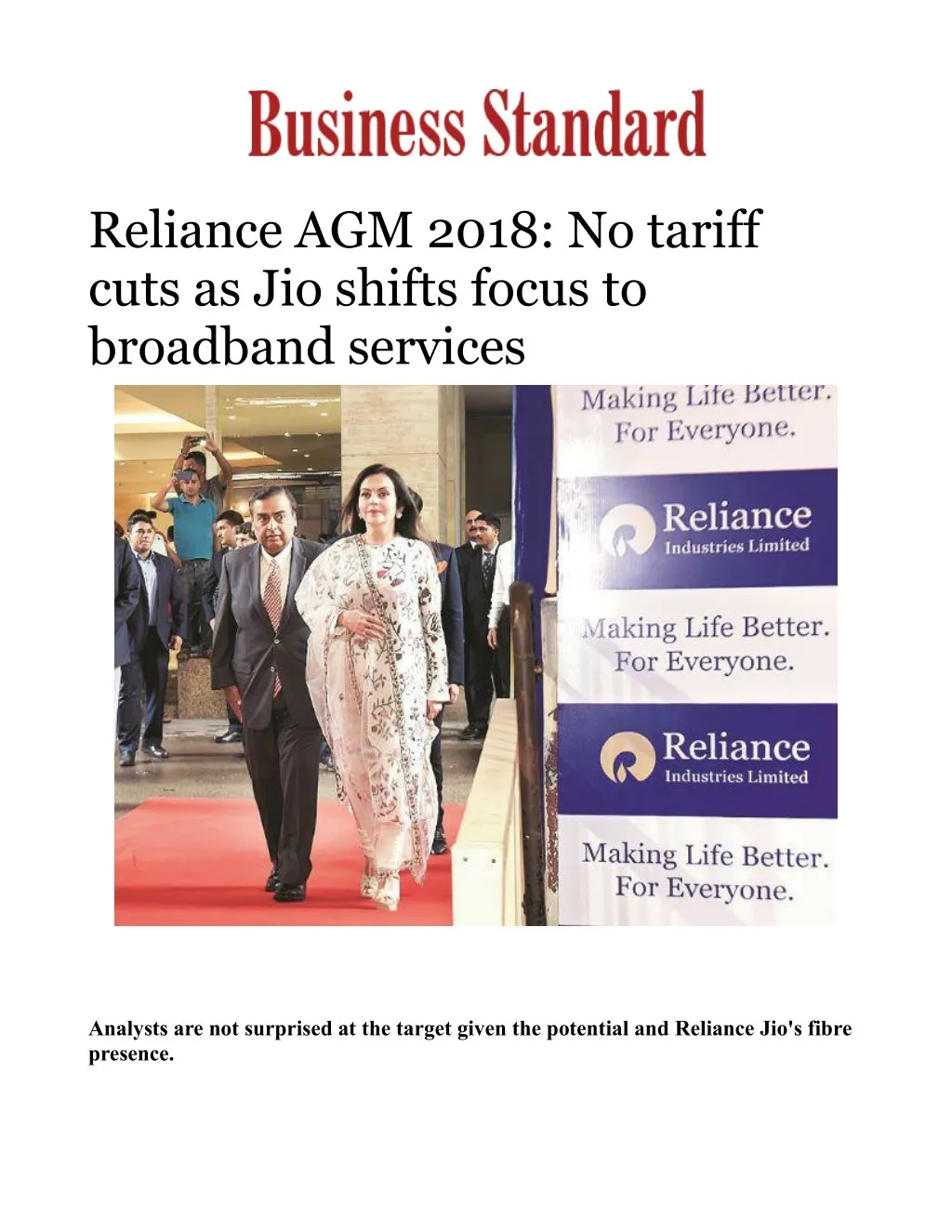 PPT - Reliance AGM 2018: No tariff cuts as Jio shifts ...