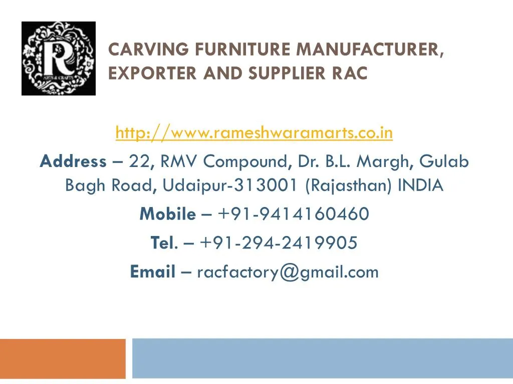 carving furniture manufacturer exporter and supplier rac n.