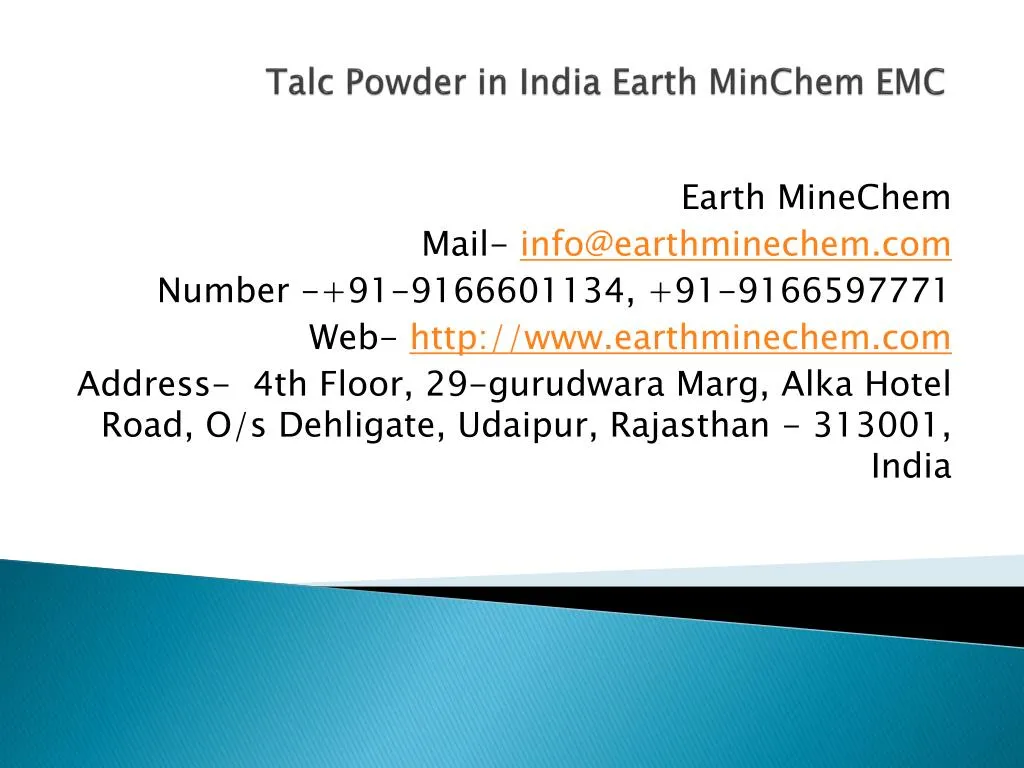 talc powder in india earth minchem emc n.