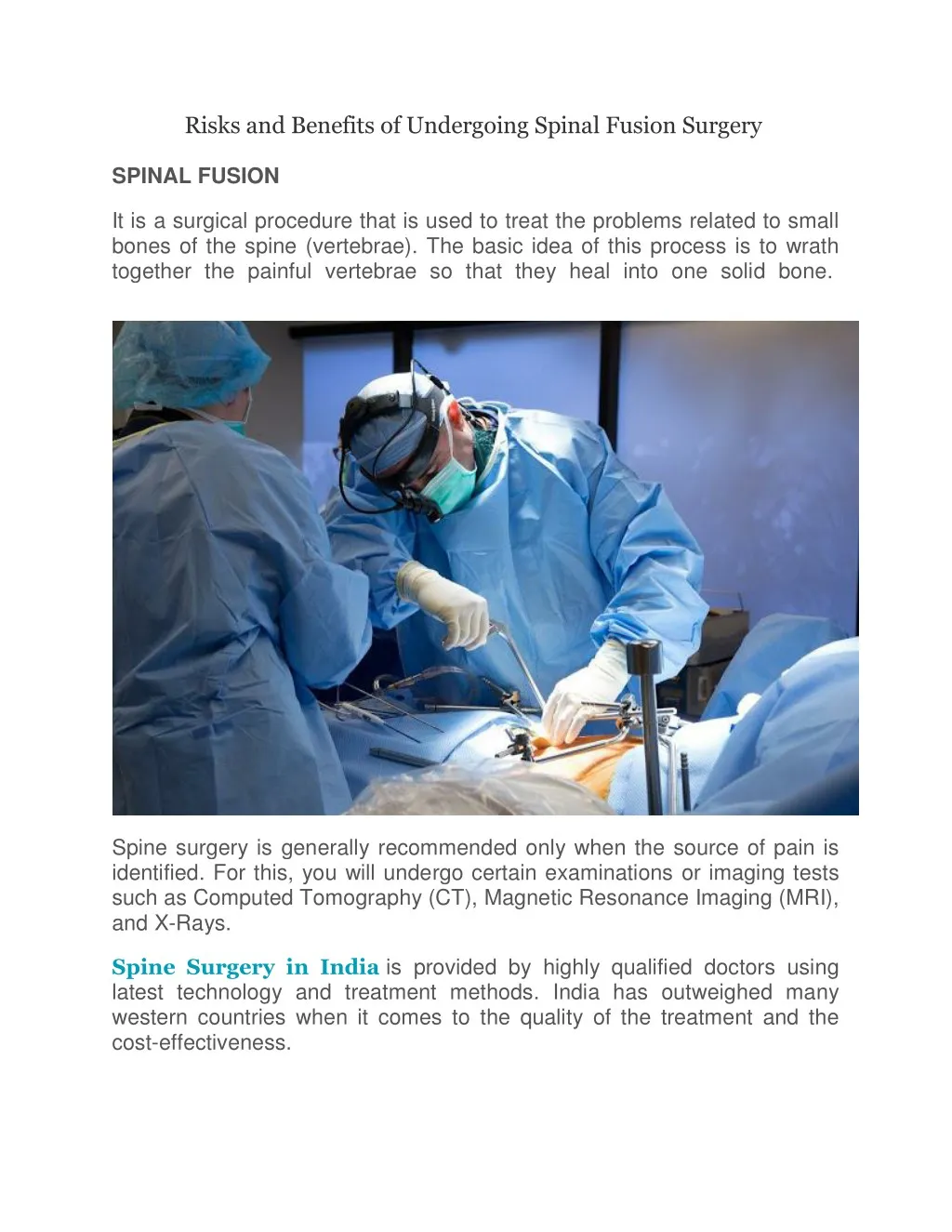 Ppt - Risks And Benefits Of Undergoing Spinal Fusion Surgery Powerpoint 