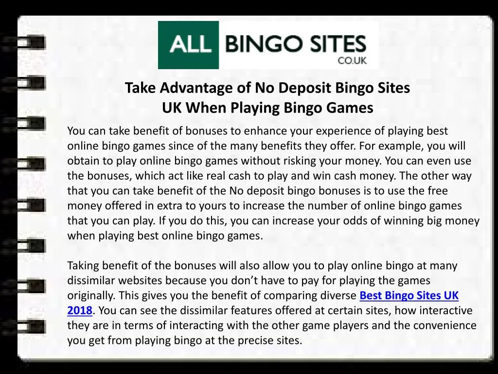 take advantage of no deposit bingo sites uk when n.