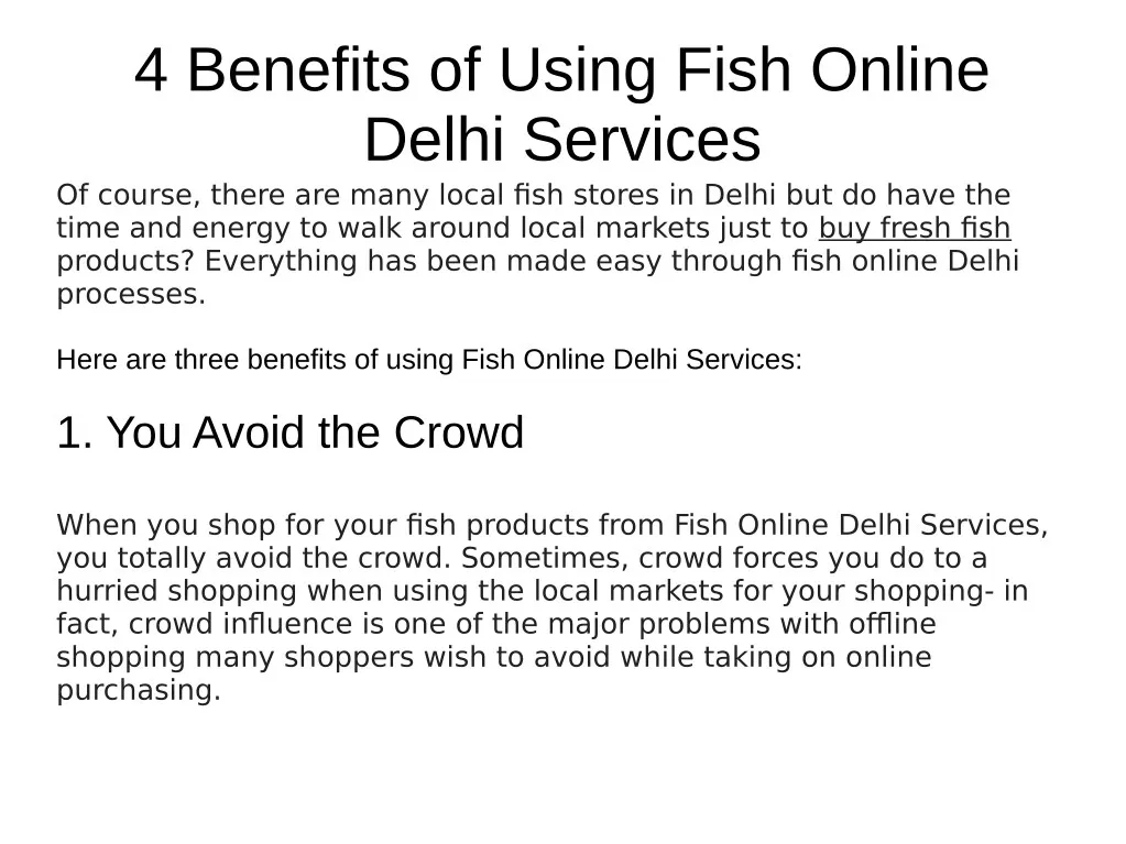4 benefits of using fish online delhi services n.