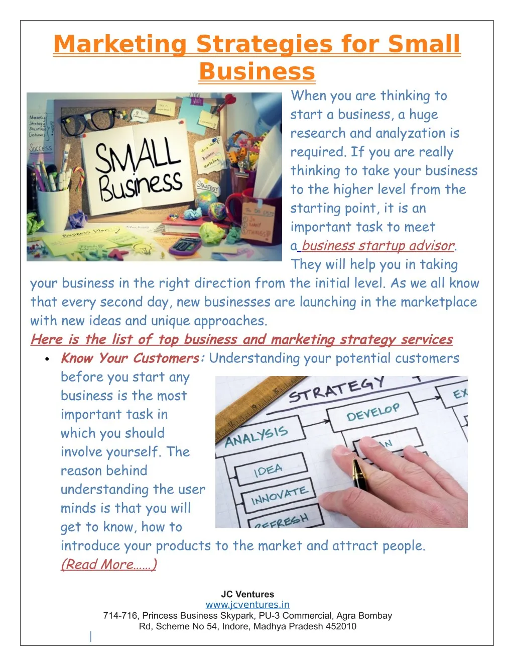 marketing strategies for small business n.