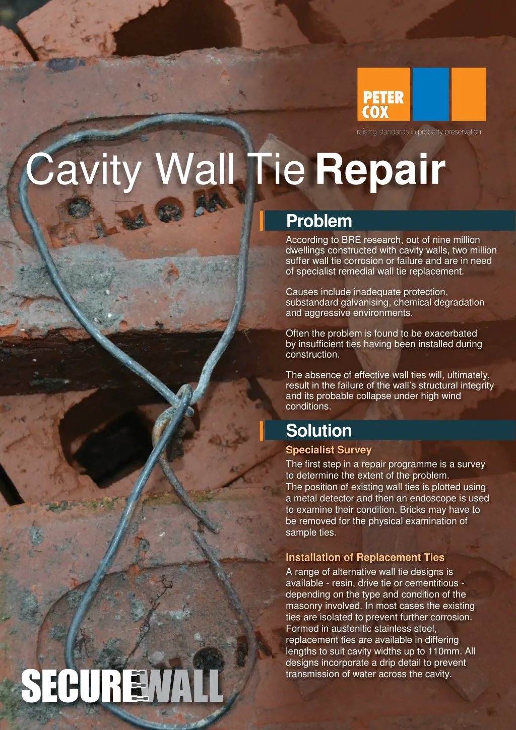 PPT Peter Cox Cavity Wall Tie Repairs PowerPoint Presentation, free