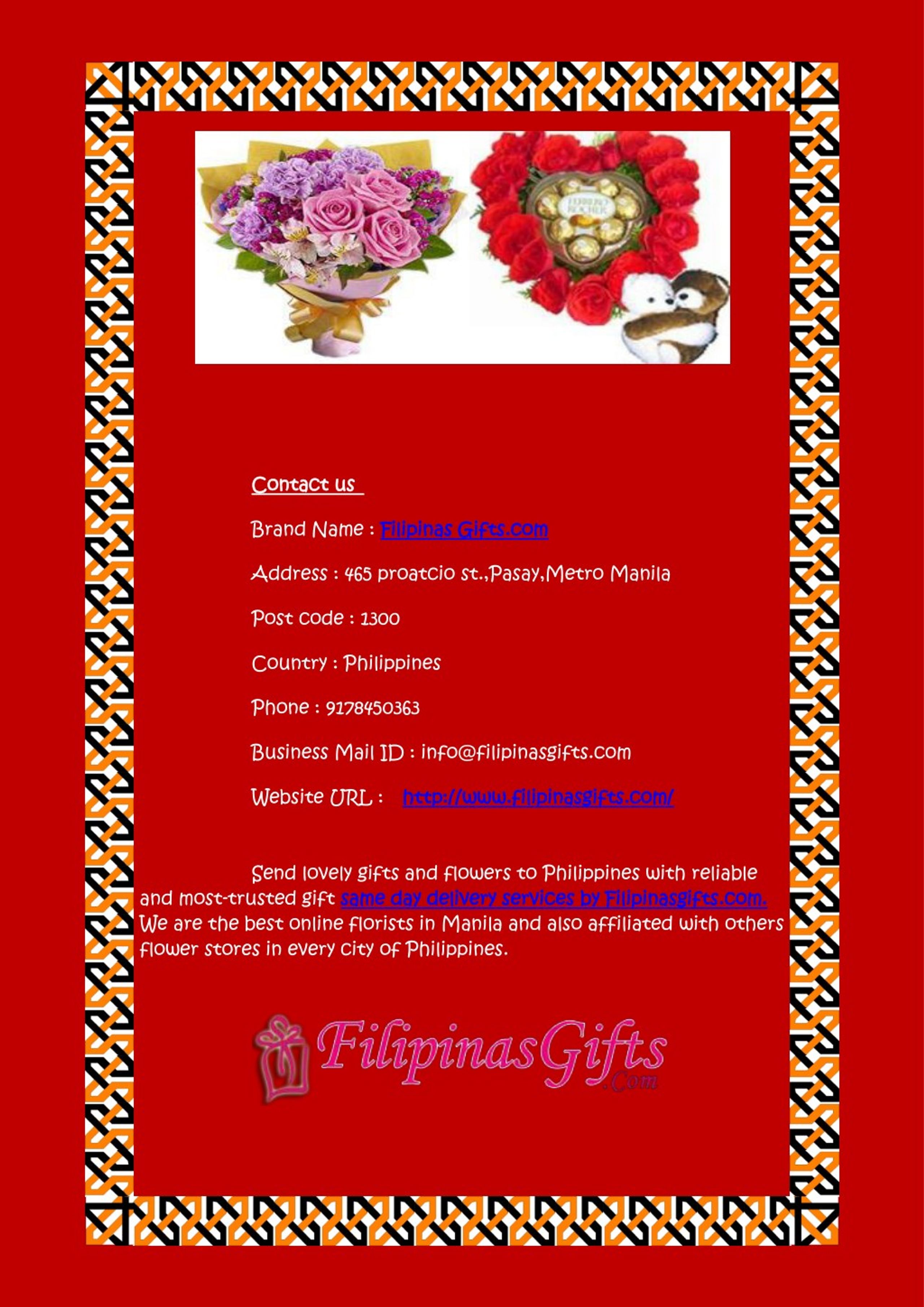 Ppt Send Lovely Gifts And Flowers To Philippines Powerpoint
