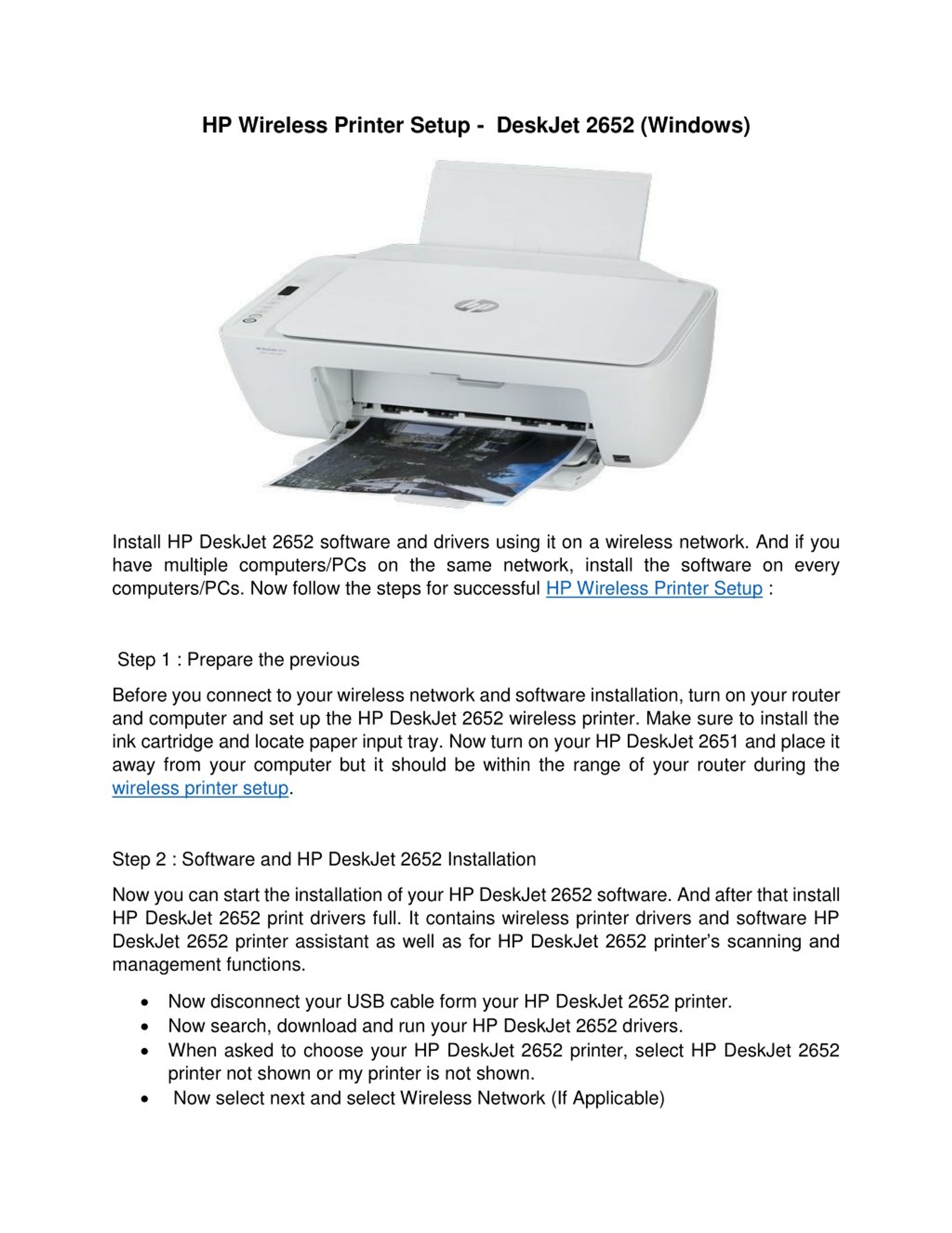 HP Deskjet All In One Printer Learn How To Set Up/ Connect To WIFI Network  