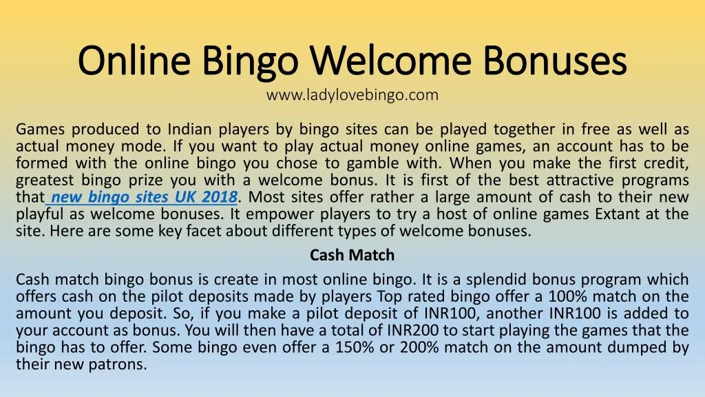 online bingo welcome bonuses www ladylovebingo com n.
