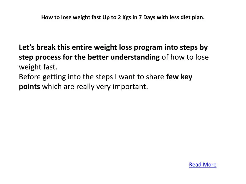 how to lose weight fast up to 2 kgs in 7 days n.