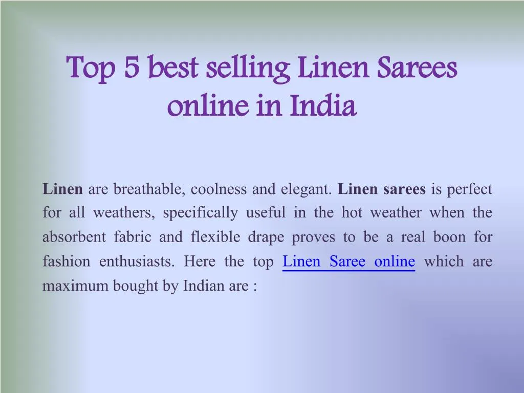 top 5 best selling linen sarees online in india n.