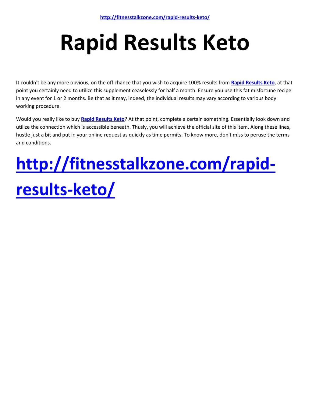 http fitnesstalkzone com rapid results keto rapid n.