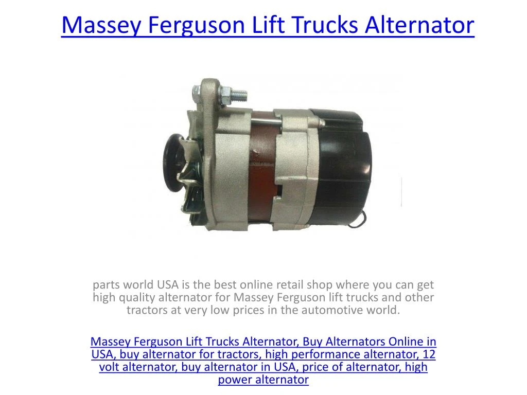 massey ferguson lift trucks alternator n.