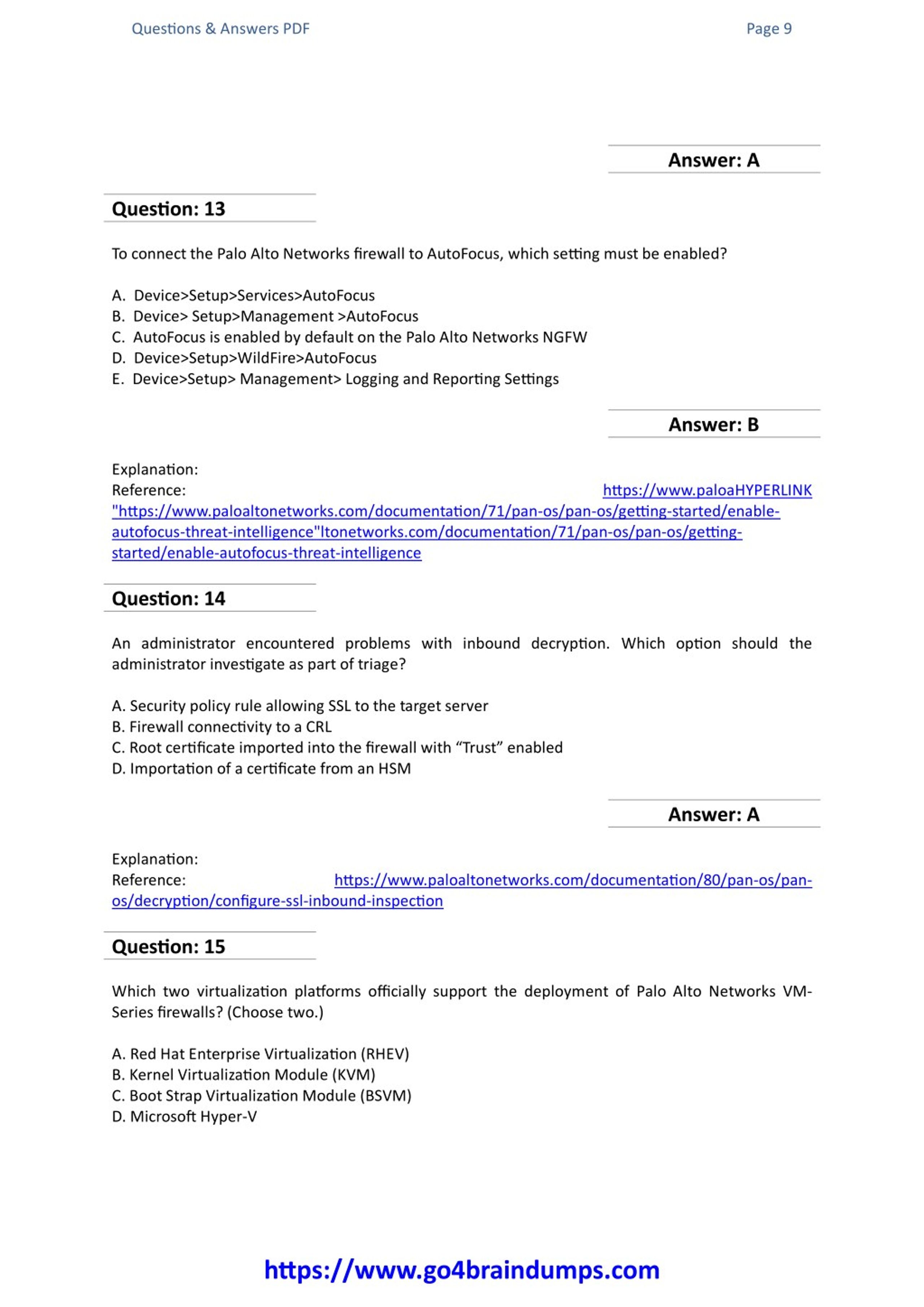 Exam PCNSE Sample