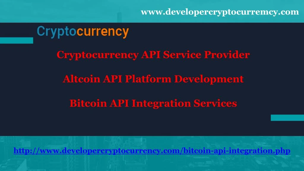 PPT - Altcoin API Platform Development - Bitcoin API ...