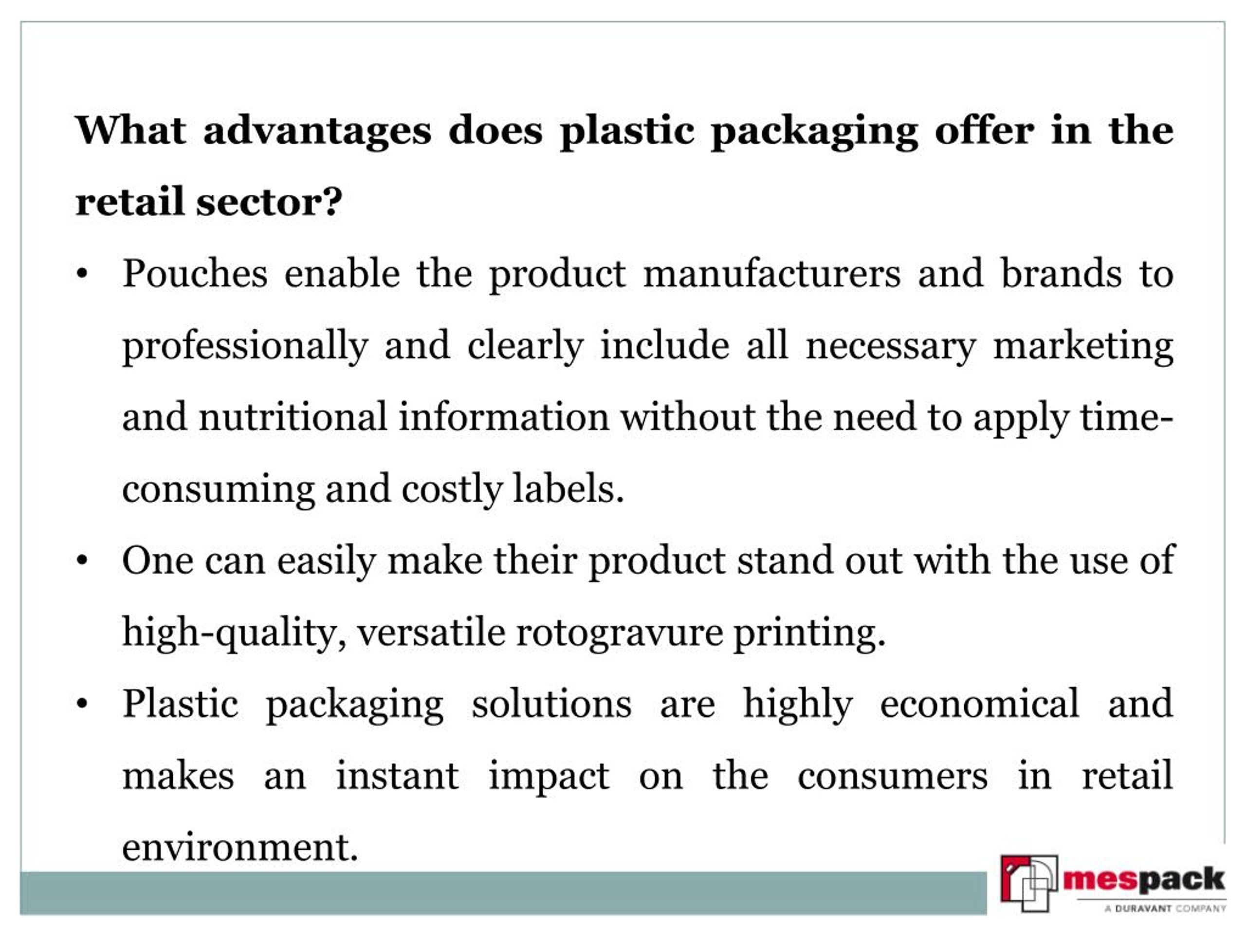 advantages of plastic packaging