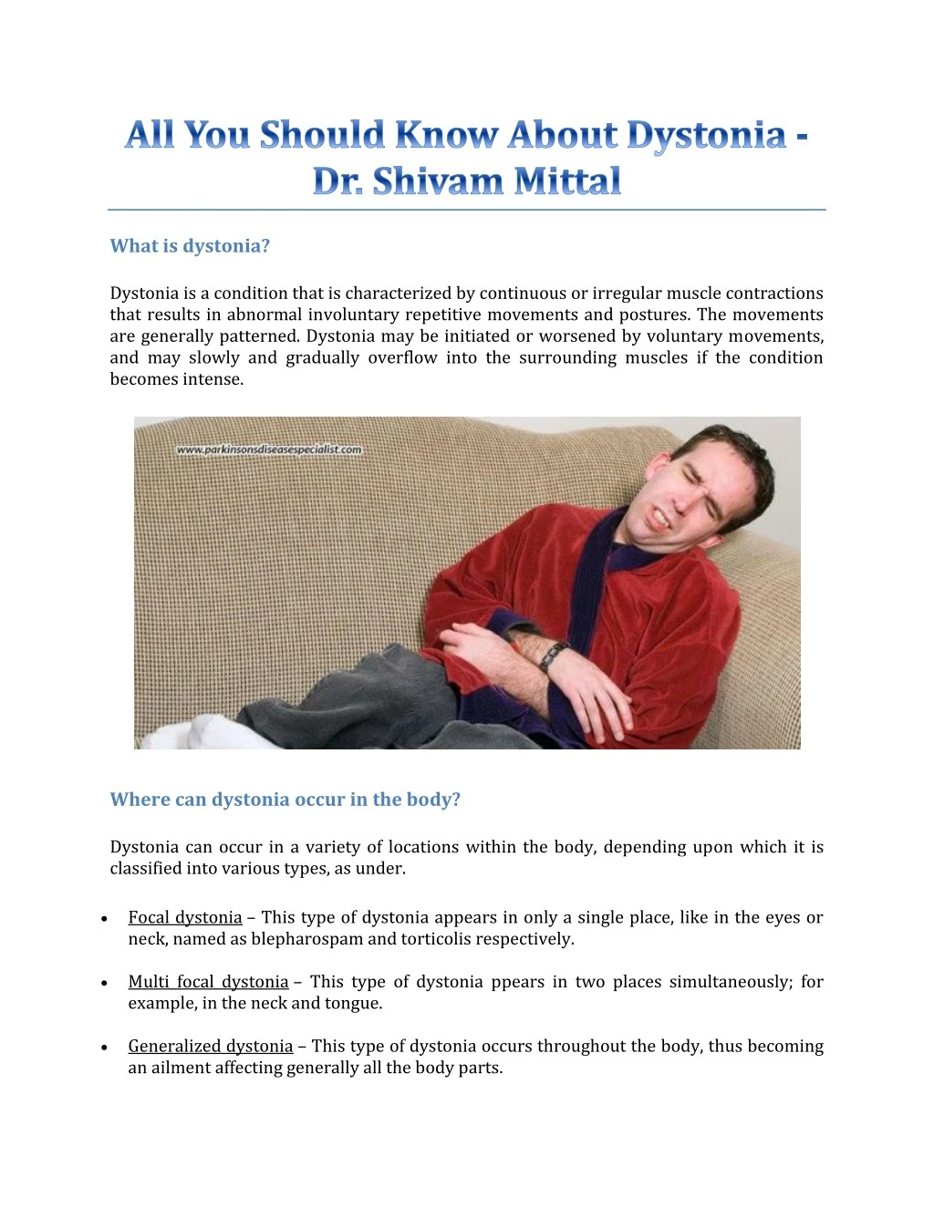 Ppt All You Should Know About Dystonia Dr Shivam Mittal Powerpoint Presentation Id7936307 8547